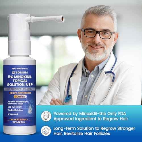 Men's 5% Minoxidil Hair Growth: Extra Strength Minoxidil Spray Hair Regrowth Treatment Serum Stop Hair Thinning and Hair Loss For Stronger Thicker Longer Hair Made in USA 60ml