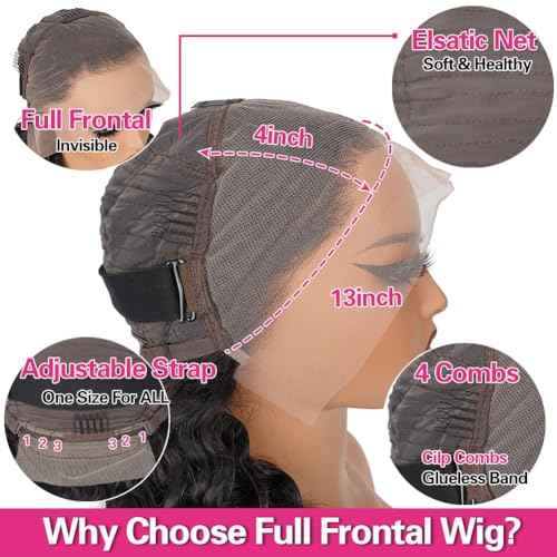 XVE 13x4 Deep Wave Wig Human Hair Pre Plucked 200% Density Wet And Wavy Human Hair Wigs For Women Transparent Lace Frontal Curly Wigs Brazilian Hair Glueless Wigs Natural Black Color 24 Inch