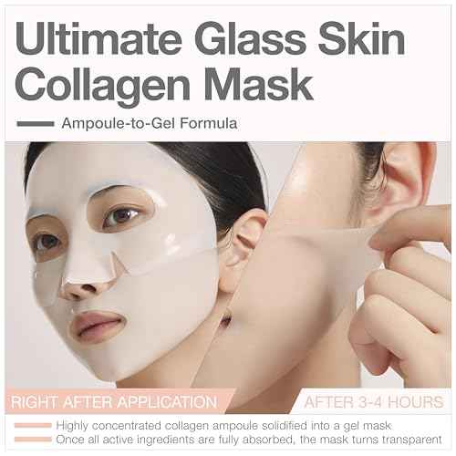 Collagen Deep Absorbing Hydrogel Mask, Korean Collagen Hydrogel Mask, Overnight Face Mask, Hydrating, Glass skin, Rejuvenation, Korean Skincare, 34g x 5ea