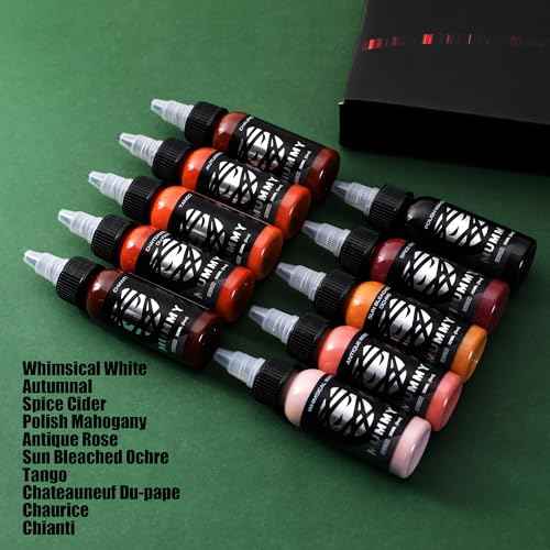 Mummy 10pcs Flesh Tone Tattoo Ink Set, 1 oz (30ml) Tattoo Pigment Kit for Professinoal Tattoo Artists