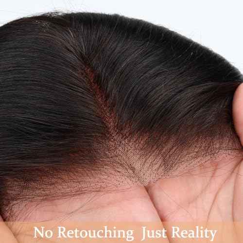 ShowJarlly Small Cap 9x6 Body Wave Lace Front Wigs Human Hair 200% Density Wear and Go Glueless Wigs Human Hair Pre Cut Closure Wig Human Hair for Black Women Natural Black 20 Inch (21.5" - 22.5")