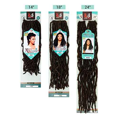 (6-PACK) Bobbi Boss Synthetic Hair Crochet Braids African Roots Braid Collection Nu Locs 24" (4)