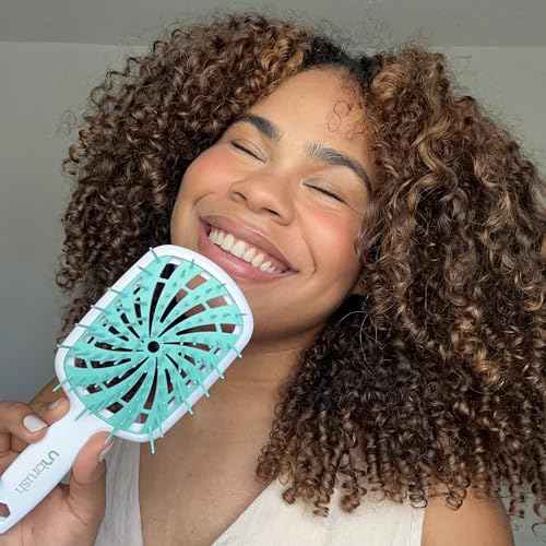 FHI Heat UNbrush Plus ? Curly Hair Brush for Gentle & Effective Detangling on Wet or Dry Fragile Hair Types ? Detangler Brush w/ 84 UltraFlex Bristles, Ultra-light, Vented, Anti Static Hairbrush