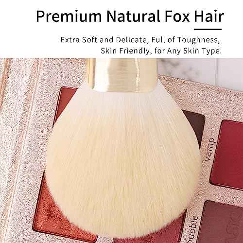 Natural Hair Makeup Brush Set Professional, Fox Hair Makeup Brushes Set with Case by Luxury ENZO KEN, Gold Cosmetic Brushes Makeup Set, Natural Makeup Brushes, Natural Bristle Makeup Brushes.(Cloud)