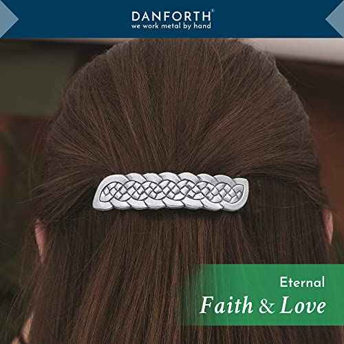 Danforth ? Celtic Knot Barrette Large ? Handcrafted Pewter Celtic Barrettes For Women ? Large French Clip ? Thick Hair Friendly ? 3 ¨ö¡± Long by ¨ú¡± High, Made In USA