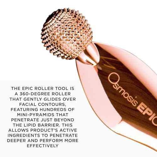 Osmosis 2-In-1 EPIC Duo Skin Tool, Gua Sha Facial Roller Multi-Tool, Increases Circulation, Firms, Helps Reduce Puffiness, For Face Eyes Neck