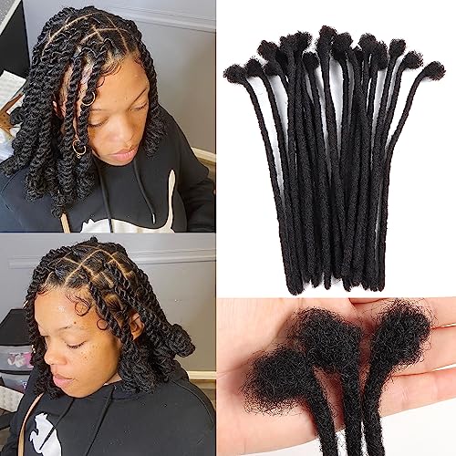 Orientfashion Human Hair Dreadlocks Extensions Natural black Traditional Locs Extensions Can Bleach And Dye (10inch 0.6cm 60locs,1b)