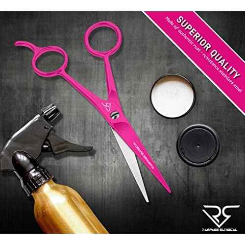Professional Hairdresser Scissors 6.5" Inch Pink Hair Cutting Shears Japanese Stainless Steel Salon Barber Scissor (Barber Scissors, Japanese, B-4)