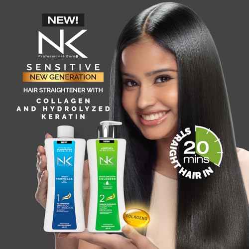 NK Keratin Sensitive Hair Straightener with Collagen, Hydrolyzed Keratin. (15oz)