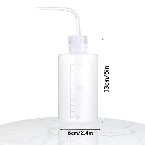 Anghie 4-Pack 250ml/8oz White Plastic Reusable Tattoo Wash Bottles for Green Soap, Water, Plants & General Use