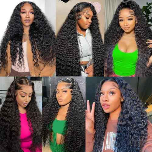 Great Grace 12A Deep Wave Human Hair Bundles 20 22 24 Inch Curly Bundles Human Hair 100% Unprocessed 3 Bundle Brazilian Virgin Human Hair Extensions Quick Weave Natural Black Color