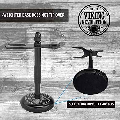 SHAVING REVOLUTION Long Handle Double Edge Safety Razor - Butterfly Open Razor with 10 Japanese Stainless Steel (Black)