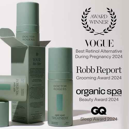 Doctor Rogers Night Repair Treatment. Restoring & Hydrating Anti-Aging Face Serum with Glycolic Acid, 1 Ounce (30 ml)