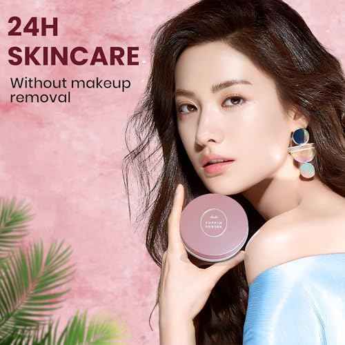 Club Suppin Translucent Pressed Powder Foundation & Overnight Skincare, Makeup Setting Powder & Face Finish POWDER with Shea Butter, Amino Acids& Aloe Extract by Japanese Skincare PINK PLUSH (2 pk)