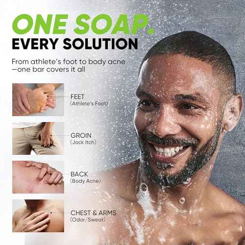 Roycederm Antifungal Soap for Active Skin ? Medicated Bar for Athlete¡¯s Foot, Jock Itch, Ringworm with Tea Tree Oil, Charcoal & Volcanic Ash