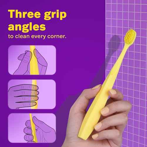 Max Extra-Soft Toothbrush for Adults Sensitive Gums ? Gentle Bristles, Wide Angled Head for Back Teeth, Ergonomic Non-Slip Grip, BPA-Free Handle, Individually Wrapped,4-Pack (Assorted)
