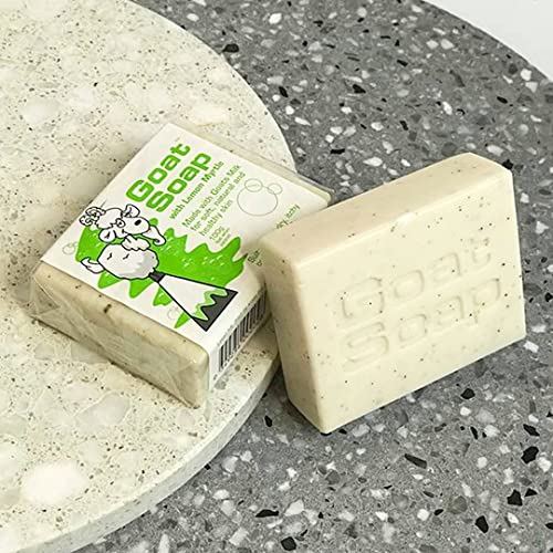 Goat Soap Value Six Packs - for Soft, Natural and Healthy Skin, Milk Body Soap Bar - 6 x 100g (3.5oz) Bars - Lemon Myrtle