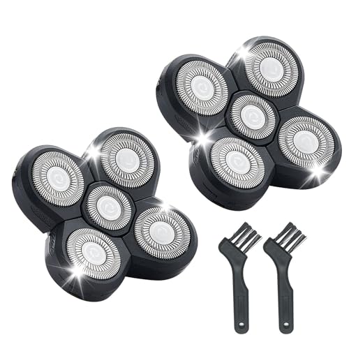 Shaver Replacement Blades Compatible with Freedom Head Shaver Kit, 5 Head Replacment Shaver Heads for Bald Men Head and Face Electric Razor Shaver Head (Heads/2PCS)