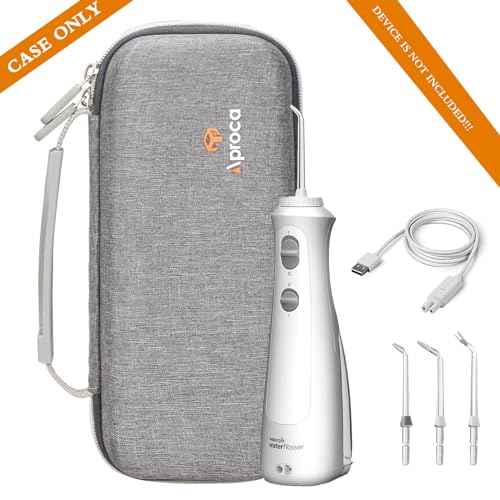 Aproca Grey Hard Travel Storage Case, compatible with Waterpik WF-02 Cordless Water Flosser and Accessories