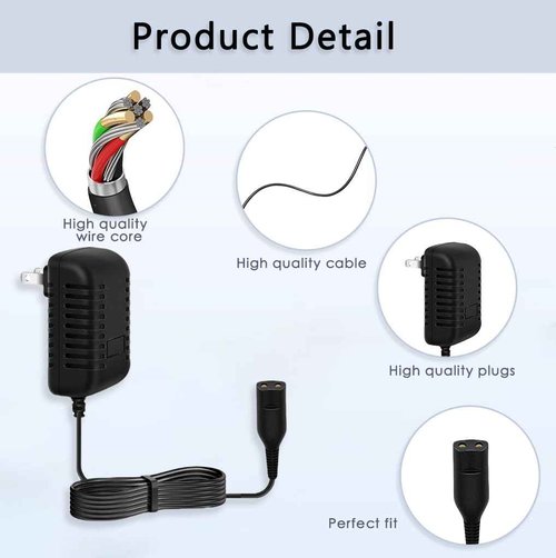 Liopif 12V Charger for Braun Series s3 s5 s6 s7 s8 s9 Shaver, Charger Cord Wall Power Adaptor Replacement Compatible with Braun Beard Trimmer Electric Razor 5544 Z20 5513 310s 3040s