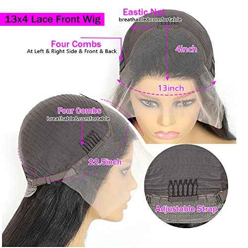 26 Inch Body Wave Lace Front Wigs Human Hair 13x4 SKINLIKE Real HD Lace Front Wigs Human Hair Pre Plucked Body Wave Glueless Frontal Wigs Human Hair 180% Density for Women