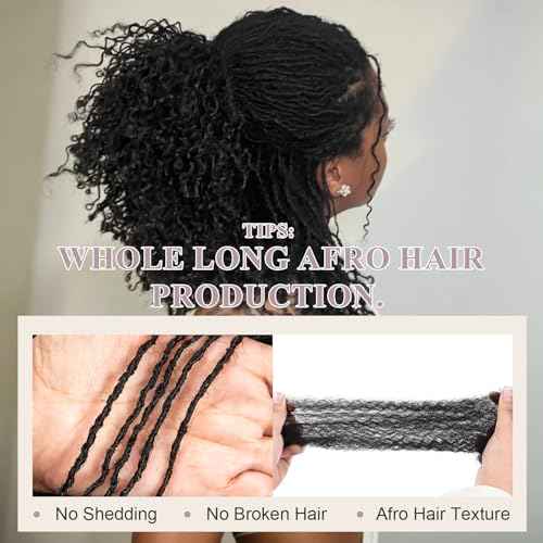Originea Micro Locs Extesnions Human Hair 0.2cm Thickness Sisterlocks Curly Tips, Full Handmade Interlocking Permanent Soft Dreadlock Extensions Natural Looking Locs (1B# 0.2cm, 8 Inch 120 Strands)