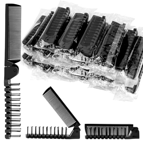HOFASON 24 Pcs Travel Folding Comb in Bulk, Individually Wrapped Foldable Hair Brush Travel Pocket Mini Hair Comb & Makeup Comb for Women Men Girls Homeless Hotel Shelter Nursing Home Charity Church