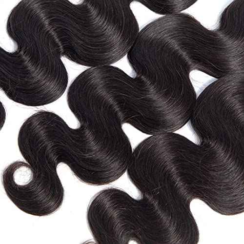 Body Wave Bundles Human Hair 12 14 16Inch Brazilian Virgin 100% Unprocessed Body Wave Weave Bundles Human Hair 3 Bundles Deals Natural Black Color