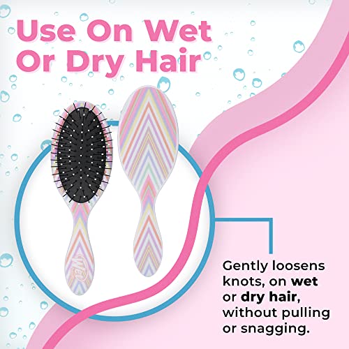 Wet Brush Kids Detangler Hair Brushes - Chevron - Midi Detangling Brush with Ultra-Soft IntelliFlex Bristles Glide Through Tangles with Ease - Pain-Free Comb for All Hair Types