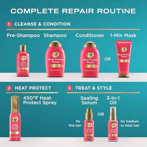 OGX Repair & Protect Bond Protein Repair Conditioner, Lightweight Conditioner Targets Damaged Areas of Hair, Formulated without Parabens, Sulfate-Free Surfactants, 13 fl. oz