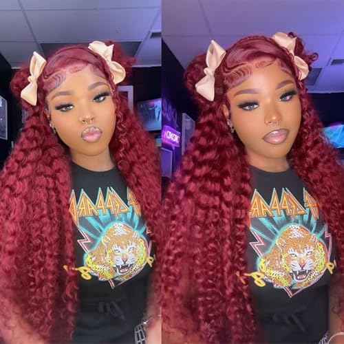 Burgundy Bundles Human Hair 99J Burgundy Deep Wave Bundle 32 inch Unprocessed Virgin Hair Extensions Wine Red Bundles