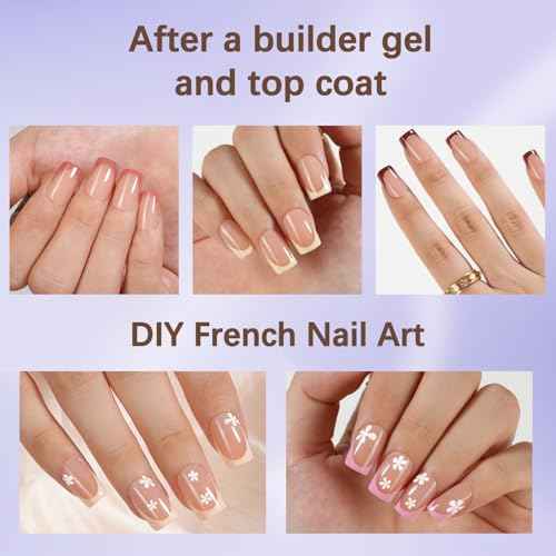 Misssix French Tip Press On Nails, 160Pcs French Gel Nail Tips, Short Square Soft Gel Fake Nails, X-BASIC Tips Starter Kit for Nail Art DIY 16 Sizes
