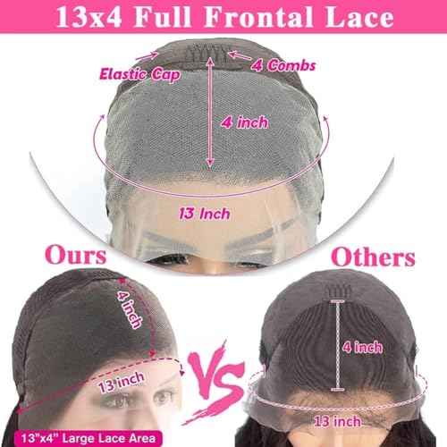 Skin Straight 13x4 Lace Front Wigs Human Hair with Baby Hair for Women Straight HD Transparent Lace Frontal Wigs Human Hair Pre Plucked Glueless Wigs Natural Black Color 22 Inch 180 Density