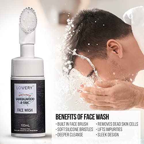 Christmas Gifts Spa Kit for Men - Sandalwood and Oak Scented Bath Gift Set and Shower Gift Basket With Face Wash & Brush, Shower Gel, Bubble Bath, Body Lotion, Body Mist, Handmade Soap, Salts & Puff