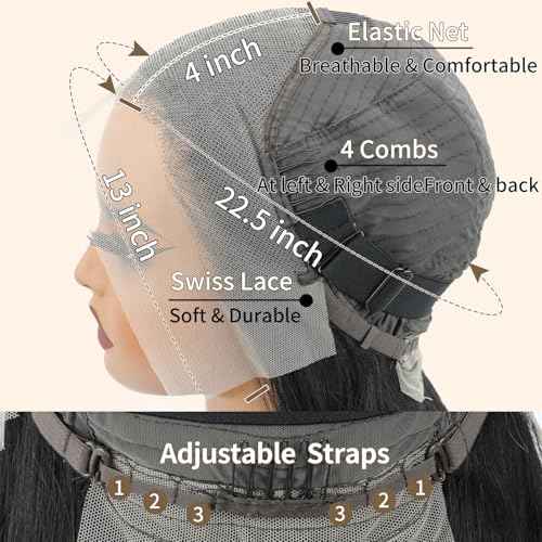 LICHANG 13x4 Lace Front Wigs Human Hair 200 Density 13x4 HD Frontal Human Hair Lace Front Wigs Straight HD Lace Front Wigs Human Hair Straight Glueless Wigs Human Hair Pre Plucked for Women 28 Inch