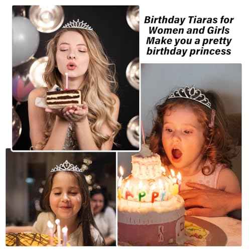 Tiaras Crowns Headbands for Girls Women 10 Pcs Small Silver Princess Tiara Bulk Crown Tiaras Rapunzel Crowns for Wedding Birthday Crystal Tiara for Prom, Bride, Pageant, Halloween
