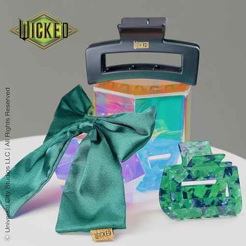 Wicked 3PK Claw Clip & Bow Barrette set - hair clips - gift box - hair clips for women - gifts for her - hair accessories -Scunci by Conair
