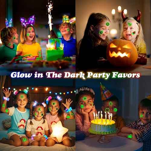 96PCS Born To Rock N Roll Rocks Luminous Glow in the Dark Temporary Tattoos Themed Music Band Birthday Party Decorations Favors Supplies Decor Rockstar Guitar Stickers For Kids (Glow in the dark)