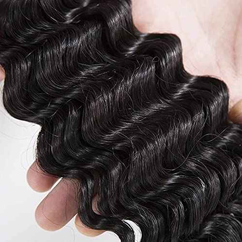 16 16 16 Inch Deep Wave Human Hair Bundles Natural Black Color Brazilain Unprocessed Virgin Hair Loose Wave Bundles Human Hair Natural Color Remy Human Hair Weave