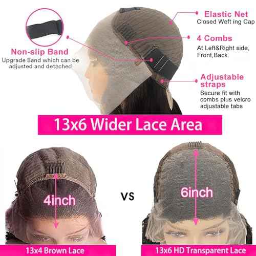BVLBVL 13x6 Deep Wave Lace Front Wigs Human Hair 180 Density HD Lace Frontal Wig Curly Wig Pre Plucked Wet and Wavy 24 inch, Real Human Hair No Synthetic Blend No Tangle No Shedding Triple Lifespan 3X