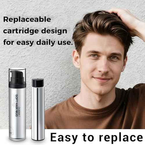 Pomade For Men, Fragrant Strong Hold Hair Clay, Natural Nourishing Hair Wax, Easy Wash Matte Hair Pomade For Men, Suitable For All Hairstyles (1.76 oz + 1.76 oz Replacement)