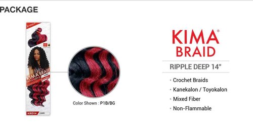 Harlem 125 Harlem125 Synthetic Hair Braids Kima Braid Ripple Deep 14 inches (5-pack, 4)