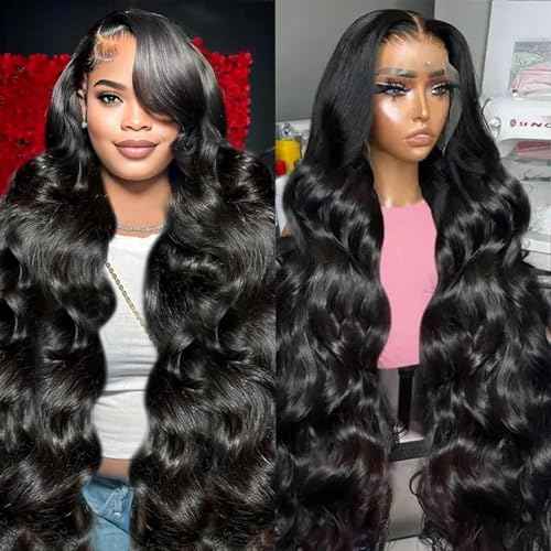 30 Inch Body Wave Lace Front Wigs Human Hair 180% Density Frontal Wigs Human Hair Wigs for Black Women 13x4 HD Lace Front Wigs Human Hair Pre Plucked with Baby
