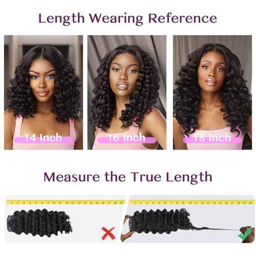 IDN BEAUTY Genius Weft Deep Wave Clip In Hair Extensions Human Hair For Black Girl Women, Virgin Hair Longer Lifespan, Invisible Seamless PU Weft Clip Ins, 14 Inch 100g 7Pcs Natural Black