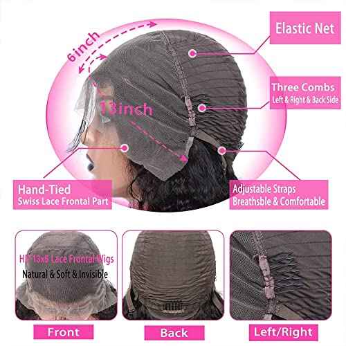 Larhali 99J HD Lace Front Wigs Human Hair Pre Plucked 180% Density Burgundy 13x6 Deep Wave Frontal Wigs Natural Hairline Human Hair Wigs for Black Women(18 Inch)