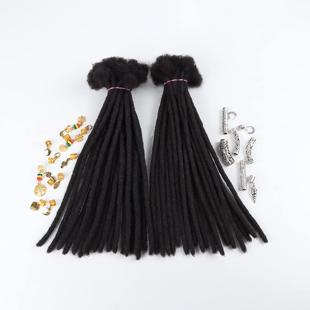 Orientfashion Human Hair Dreadlock Extensions,Locs Extensions Human Hair, Regular Loc Extensions Human Hair,Natural black can be bleached and dyed(8inch 0.6cm 60locs,1b)