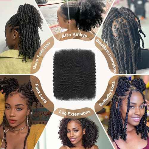 Afro Kinkys Bulk Human Hair For Braiding 427 Highlight Afro Kinky-Curly Human Hair Bulk For Mini Twist 20 Inch 100g/pack Bulk Human Braiding Hair For Micro Locs Extensions
