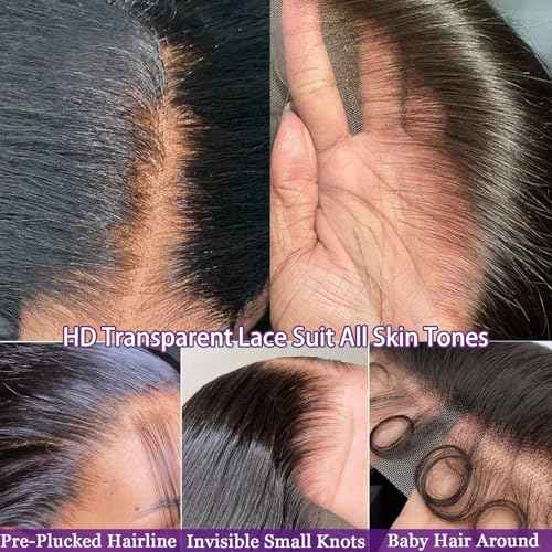 26inch 13x6 Human Hair Lace Front Wigs for Women Straight Hd Lace Front Wigs Human Hair 100 Percent Human Hair Wig Glueless Wigs Natural Color