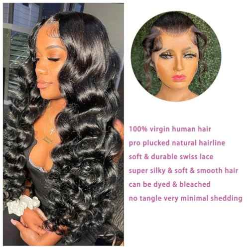 32 Inch 13x6 Body Wave Lace Front Wigs Human Hair Pre Plucked 200% Density HD Transparent Lace Frontal Wigs Human Hair With Baby Hair Natural for Women