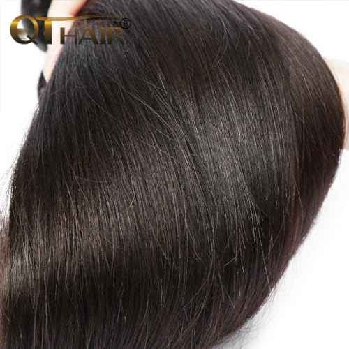 QTHAIR 16A Straight Human Hair 24Inch 100g 100% Unprocessed Straight Brazilian Virgin Hair Weave Natural Color Brazilian Straight Hair Bundles